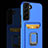 Silicone Matte Finish and Plastic Back Cover Case with Magnetic Finger Ring Stand J03S for Samsung Galaxy S22 5G