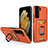 Silicone Matte Finish and Plastic Back Cover Case with Magnetic Finger Ring Stand J03S for Samsung Galaxy S22 5G