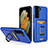 Silicone Matte Finish and Plastic Back Cover Case with Magnetic Finger Ring Stand J03S for Samsung Galaxy S22 5G