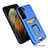 Silicone Matte Finish and Plastic Back Cover Case with Magnetic Finger Ring Stand J03S for Samsung Galaxy S22 5G