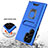 Silicone Matte Finish and Plastic Back Cover Case with Magnetic Finger Ring Stand J03S for Samsung Galaxy S22 Ultra 5G