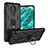 Silicone Matte Finish and Plastic Back Cover Case with Magnetic Finger Ring Stand JX1 for Nokia C30