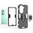Silicone Matte Finish and Plastic Back Cover Case with Magnetic Finger Ring Stand KC1 for Oppo Reno11 5G