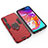 Silicone Matte Finish and Plastic Back Cover Case with Magnetic Finger Ring Stand KC1 for Samsung Galaxy A70