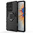 Silicone Matte Finish and Plastic Back Cover Case with Magnetic Finger Ring Stand KC1 for Xiaomi Mi Mix 4 5G Black