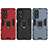 Silicone Matte Finish and Plastic Back Cover Case with Magnetic Finger Ring Stand KC2 for Xiaomi Mi 10T 5G