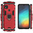 Silicone Matte Finish and Plastic Back Cover Case with Magnetic Finger Ring Stand KC2 for Xiaomi Redmi 9 India