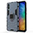 Silicone Matte Finish and Plastic Back Cover Case with Magnetic Finger Ring Stand KC2 for Xiaomi Redmi 9A