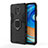 Silicone Matte Finish and Plastic Back Cover Case with Magnetic Finger Ring Stand KC2 for Xiaomi Redmi Note 9 Pro Black