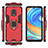 Silicone Matte Finish and Plastic Back Cover Case with Magnetic Finger Ring Stand KC2 for Xiaomi Redmi Note 9 Pro Max