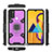 Silicone Matte Finish and Plastic Back Cover Case with Magnetic Finger Ring Stand KC3 for Samsung Galaxy M21