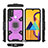 Silicone Matte Finish and Plastic Back Cover Case with Magnetic Finger Ring Stand KC3 for Samsung Galaxy M21 Purple