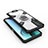 Silicone Matte Finish and Plastic Back Cover Case with Magnetic Finger Ring Stand KC3 for Vivo Y11s
