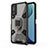 Silicone Matte Finish and Plastic Back Cover Case with Magnetic Finger Ring Stand KC4 for Vivo Y20