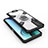 Silicone Matte Finish and Plastic Back Cover Case with Magnetic Finger Ring Stand KC4 for Vivo Y20