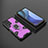 Silicone Matte Finish and Plastic Back Cover Case with Magnetic Finger Ring Stand KC5 for Vivo Y21a