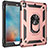 Silicone Matte Finish and Plastic Back Cover Case with Magnetic Finger Ring Stand MQ1 for Apple iPad Air