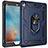 Silicone Matte Finish and Plastic Back Cover Case with Magnetic Finger Ring Stand MQ1 for Apple iPad Air