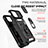 Silicone Matte Finish and Plastic Back Cover Case with Magnetic Finger Ring Stand MQ1 for Apple iPhone 13