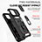 Silicone Matte Finish and Plastic Back Cover Case with Magnetic Finger Ring Stand MQ1 for Apple iPhone 14