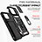 Silicone Matte Finish and Plastic Back Cover Case with Magnetic Finger Ring Stand MQ1 for Apple iPhone 14 Pro