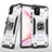 Silicone Matte Finish and Plastic Back Cover Case with Magnetic Finger Ring Stand MQ1 for Samsung Galaxy M60s