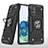 Silicone Matte Finish and Plastic Back Cover Case with Magnetic Finger Ring Stand MQ1 for Samsung Galaxy S20 Black