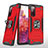 Silicone Matte Finish and Plastic Back Cover Case with Magnetic Finger Ring Stand MQ1 for Samsung Galaxy S20 Lite 5G Red