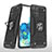 Silicone Matte Finish and Plastic Back Cover Case with Magnetic Finger Ring Stand MQ1 for Samsung Galaxy S20 Plus 5G