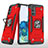 Silicone Matte Finish and Plastic Back Cover Case with Magnetic Finger Ring Stand MQ1 for Samsung Galaxy S20 Red