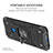 Silicone Matte Finish and Plastic Back Cover Case with Magnetic Finger Ring Stand MQ1 for Xiaomi Redmi 9C