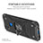 Silicone Matte Finish and Plastic Back Cover Case with Magnetic Finger Ring Stand MQ1 for Xiaomi Redmi 9C NFC