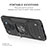 Silicone Matte Finish and Plastic Back Cover Case with Magnetic Finger Ring Stand MQ1 for Xiaomi Redmi Note 9