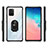 Silicone Matte Finish and Plastic Back Cover Case with Magnetic Finger Ring Stand MQ2 for Samsung Galaxy S10 Lite