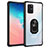 Silicone Matte Finish and Plastic Back Cover Case with Magnetic Finger Ring Stand MQ2 for Samsung Galaxy S10 Lite Black