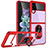 Silicone Matte Finish and Plastic Back Cover Case with Magnetic Finger Ring Stand MQ2 for Samsung Galaxy Z Flip4 5G