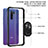 Silicone Matte Finish and Plastic Back Cover Case with Magnetic Finger Ring Stand MQ2 for Xiaomi Redmi 9
