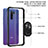 Silicone Matte Finish and Plastic Back Cover Case with Magnetic Finger Ring Stand MQ2 for Xiaomi Redmi 9 Prime India