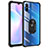 Silicone Matte Finish and Plastic Back Cover Case with Magnetic Finger Ring Stand MQ2 for Xiaomi Redmi 9A