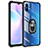 Silicone Matte Finish and Plastic Back Cover Case with Magnetic Finger Ring Stand MQ2 for Xiaomi Redmi 9AT
