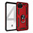 Silicone Matte Finish and Plastic Back Cover Case with Magnetic Finger Ring Stand MQ3 for Google Pixel 4 Red