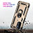 Silicone Matte Finish and Plastic Back Cover Case with Magnetic Finger Ring Stand MQ3 for OnePlus Nord N200 5G