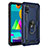 Silicone Matte Finish and Plastic Back Cover Case with Magnetic Finger Ring Stand MQ3 for Samsung Galaxy M01