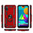 Silicone Matte Finish and Plastic Back Cover Case with Magnetic Finger Ring Stand MQ3 for Samsung Galaxy M01