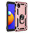 Silicone Matte Finish and Plastic Back Cover Case with Magnetic Finger Ring Stand MQ3 for Samsung Galaxy M01 Core