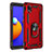 Silicone Matte Finish and Plastic Back Cover Case with Magnetic Finger Ring Stand MQ3 for Samsung Galaxy M01 Core