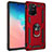 Silicone Matte Finish and Plastic Back Cover Case with Magnetic Finger Ring Stand MQ3 for Samsung Galaxy S10 Lite