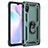 Silicone Matte Finish and Plastic Back Cover Case with Magnetic Finger Ring Stand MQ3 for Xiaomi Redmi 9A