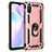 Silicone Matte Finish and Plastic Back Cover Case with Magnetic Finger Ring Stand MQ3 for Xiaomi Redmi 9AT