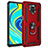 Silicone Matte Finish and Plastic Back Cover Case with Magnetic Finger Ring Stand MQ3 for Xiaomi Redmi Note 9S
